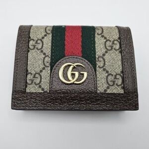 Gucci GG Logo Wallet in Brown and Green